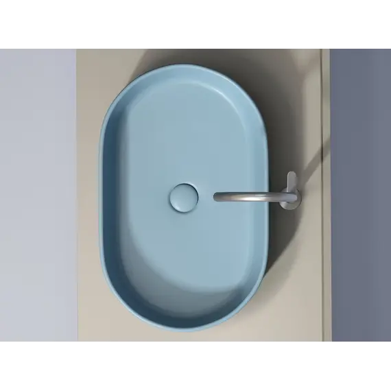 Умывальник чаша Ceramica Nova накладная овальная (цвет Голубой Матовый) Element 608*385*122мм