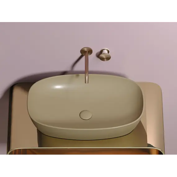 Умывальник чаша Ceramica Nova накладная овальная (цвет Капучино Матовый) Element 600*380*138мм