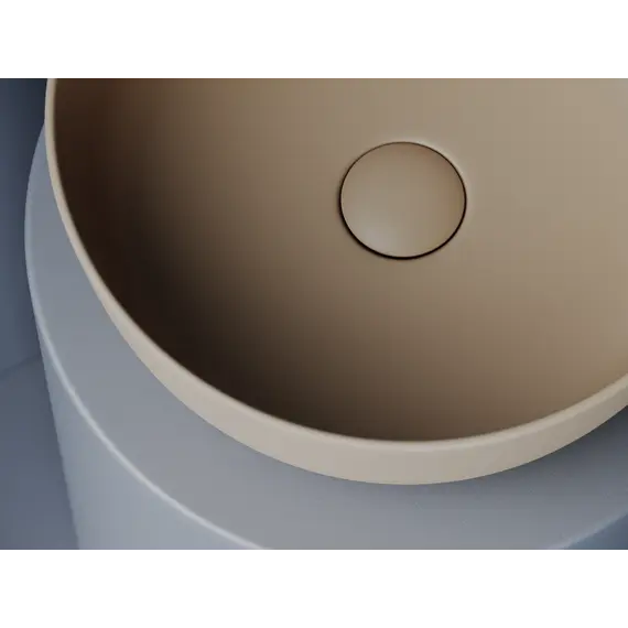 Раковина Ceramica Nova накладная круглая 356*356*135, без перелива, цвет капучино матовый
