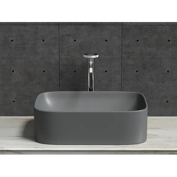 Умывальник чаша Ceramica Nova накладная прямоугольная (цвет Темный Антрацит Матовый) Element 505*380*150мм