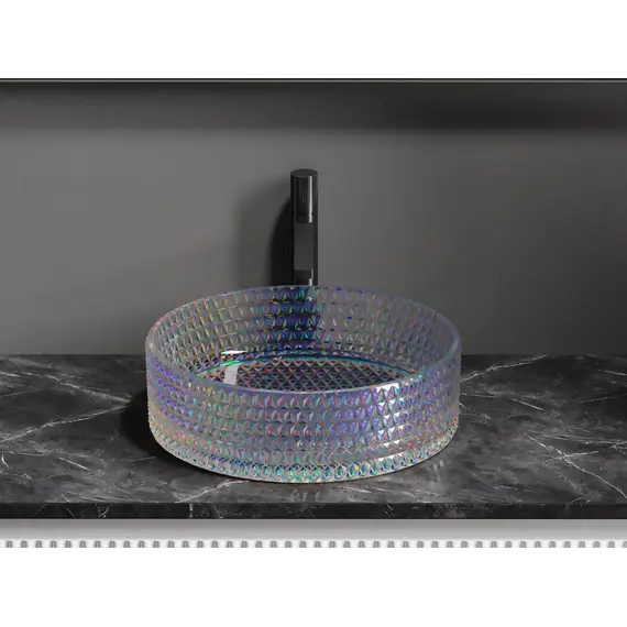 Умывальник чаша Ceramica Nova накладная круглая (цвет неон) Cristal 360*360*112мм