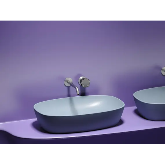 Умывальник чаша Ceramica Nova накладная овальная (цвет Серо-Голубой Матовый) Element 600*380*138мм