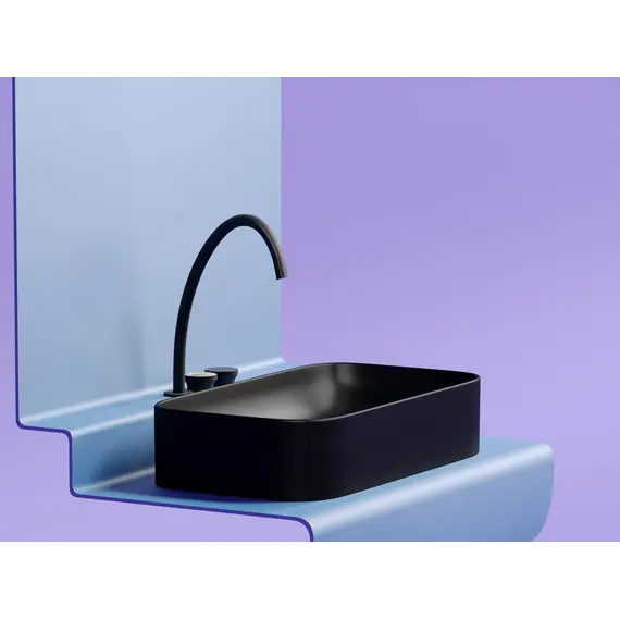 Умывальник чаша Ceramica Nova накладная (Черный Матовый) Element 705*380*150 мм