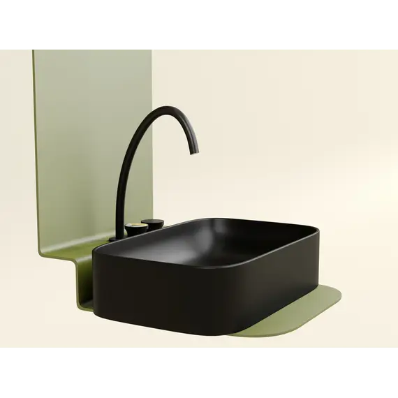 Умывальник чаша Ceramica Nova накладная прямоугольная (цвет Черный Матовый) Element 605*380*122мм