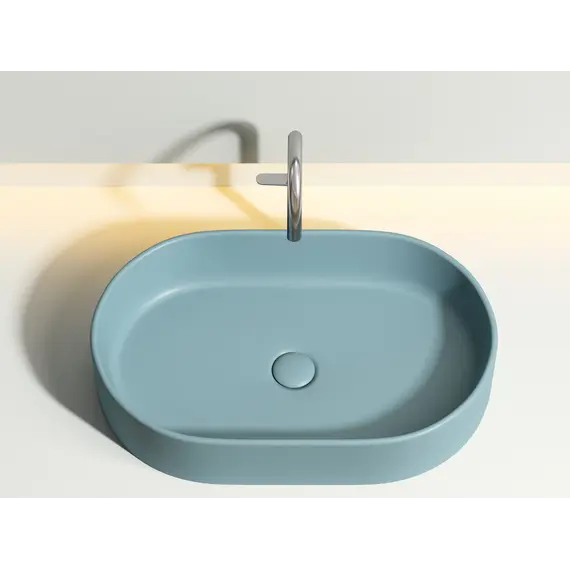 Умывальник чаша Ceramica Nova накладная овальная (цвет Зеленый Матовый) Element 608*385*122мм
