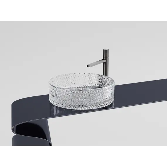 Умывальник чаша Ceramica Nova накладная круглая (прозрачная) Cristal 360*360*112мм