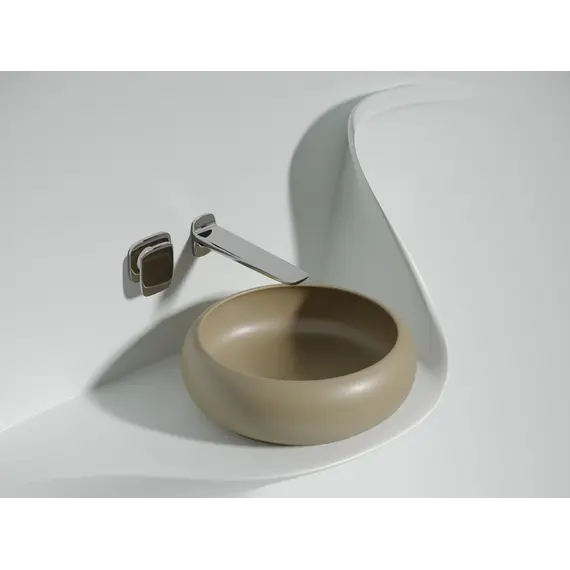 Умывальник чаша Ceramica Nova накладная круглая (цвет Капучино Матовый) Element 360*360*120мм