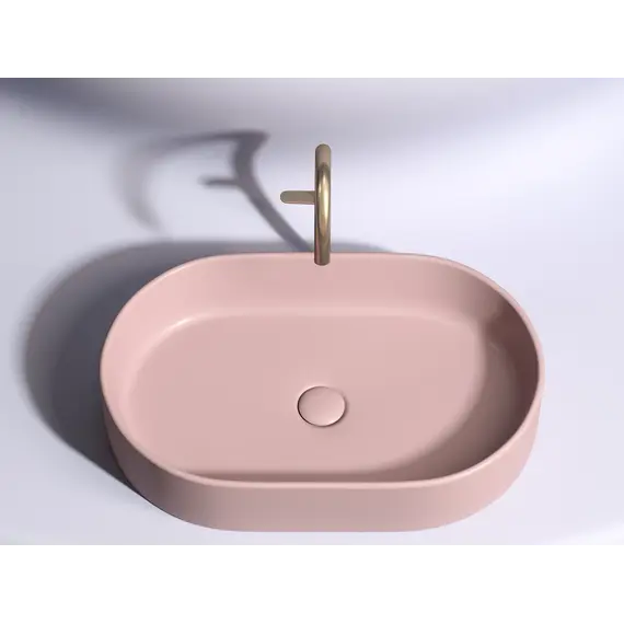 Умывальник чаша Ceramica Nova  накладная овальная (цвет Розовый Матовый) Element 608*385*122мм