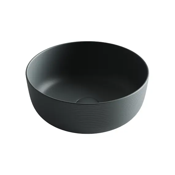 Раковина Ceramica Nova накладная круглая 356*356*135, без перелива, цвет темный антрацит матовый