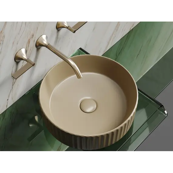 Умывальник чаша Ceramica Nova накладная круглая (цвет Капучино Матовый) Element 360*360*115мм
