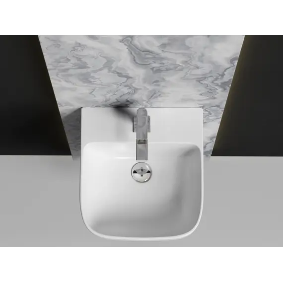 Раковина Ceramica Nova моноблок подвесная DION с отверстием под смеситель, со сливом переливом