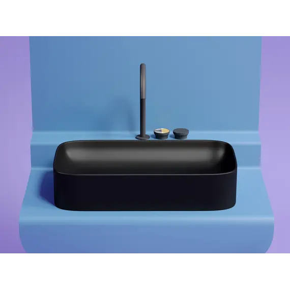 Умывальник чаша Ceramica Nova накладная (Черный Матовый) Element 705*380*150 мм