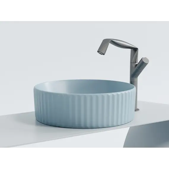 Умывальник чаша Ceramica Nova накладная круглая (цвет Голубой Матовый) Element 360*360*115мм