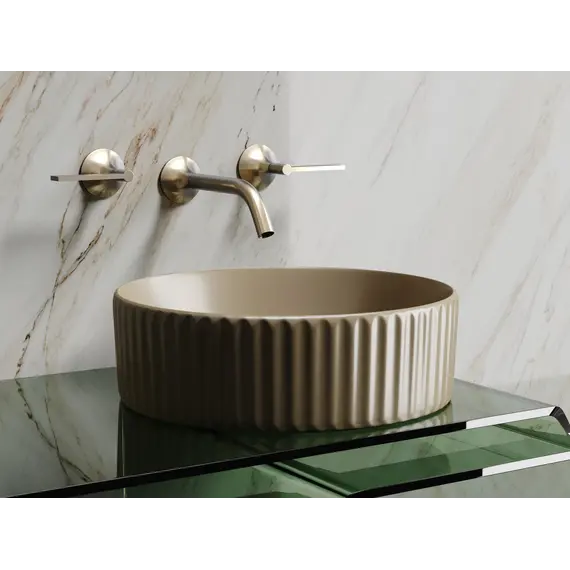 Умывальник чаша Ceramica Nova накладная круглая (цвет Капучино Матовый) Element 360*360*115мм
