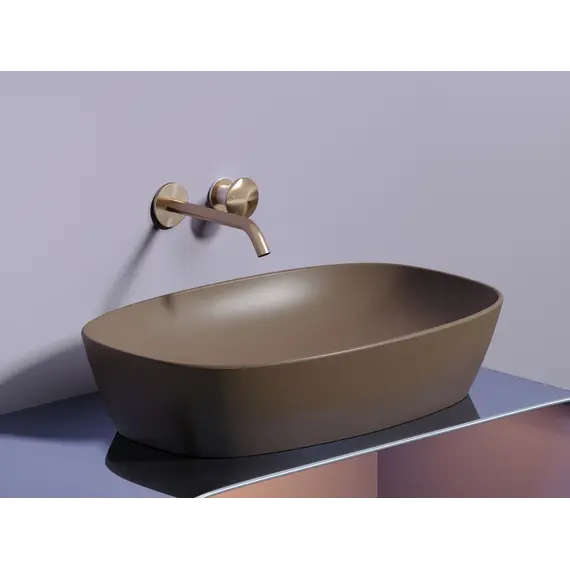 Умывальник чаша Ceramica Nova накладная овальная (цвет Темно-Коричневый Матовый) 600*380*138мм