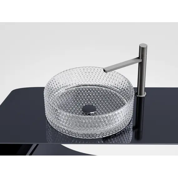 Умывальник чаша Ceramica Nova накладная круглая (прозрачная) Cristal 360*360*112мм
