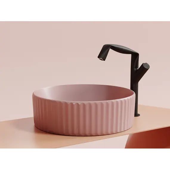 Умывальник чаша Ceramica Nova накладная круглая (цвет Розовый Матовый) Element 360*360*115мм