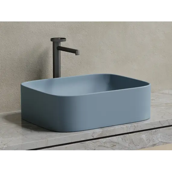 Умывальник чаша Ceramica Nova накладная прямоугольная (цвет Серо-Голубой Матовый) Element 505*380*150мм
