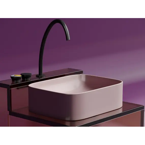 Умывальник чаша Ceramica Nova накладная прямоугольная (цвет Розовый Матовый) Element 505*380*150мм