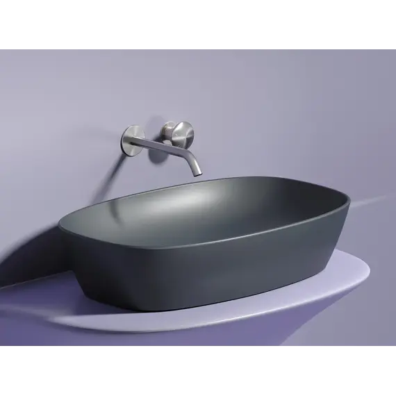 Умывальник чаша Ceramica Nova накладная овальная (цвет Темный Антрацит Матовый) Element 600*380*138мм