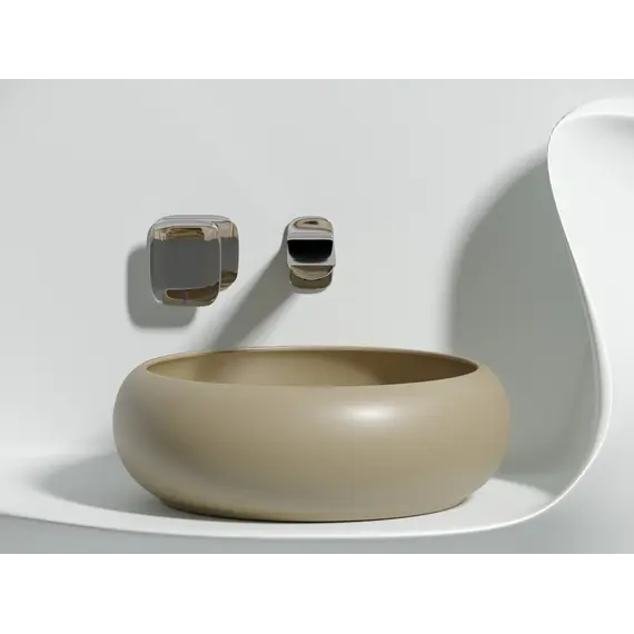 Умывальник чаша Ceramica Nova накладная круглая (цвет Капучино Матовый) Element 360*360*120мм