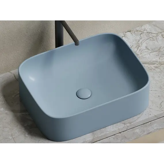 Умывальник чаша Ceramica Nova накладная прямоугольная (цвет Серо-Голубой Матовый) Element 505*380*150мм