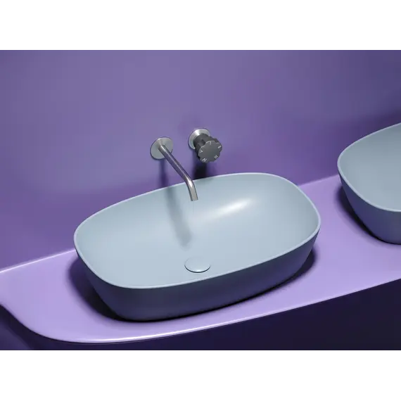 Умывальник чаша Ceramica Nova накладная овальная (цвет Серо-Голубой Матовый) Element 600*380*138мм