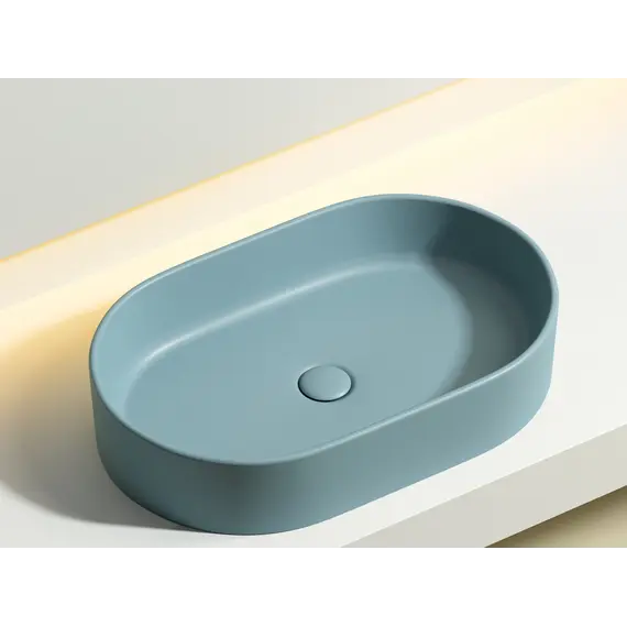 Умывальник чаша Ceramica Nova накладная овальная (цвет Зеленый Матовый) Element 608*385*122мм