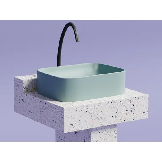 Умывальник чаша Ceramica Nova накладная прямоугольная (цвет Зеленый Матовый) Element 505*380*150мм