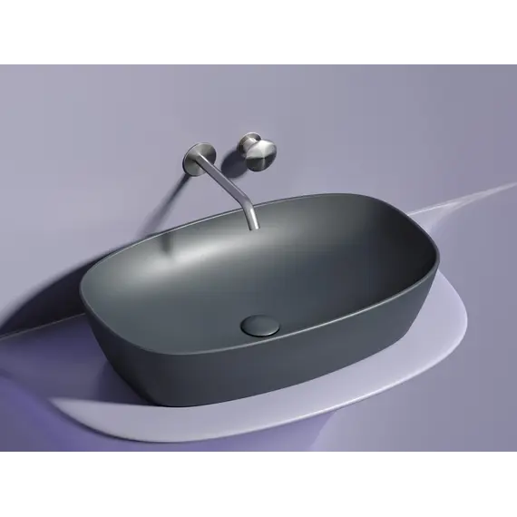 Умывальник чаша Ceramica Nova накладная овальная (цвет Темный Антрацит Матовый) Element 600*380*138мм