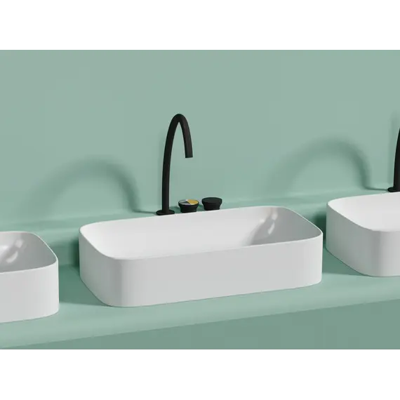 Умывальник чаша Ceramica Nova накладная ( Белый Матовый) Element 705*380*150мм