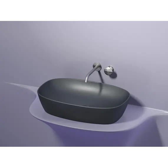 Умывальник чаша Ceramica Nova накладная овальная (цвет Темный Антрацит Матовый) Element 600*380*138мм