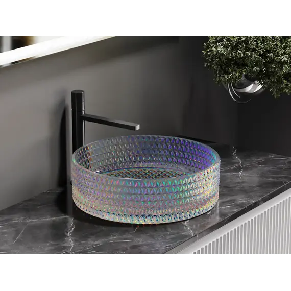 Умывальник чаша Ceramica Nova накладная круглая (цвет неон) Cristal 360*360*112мм
