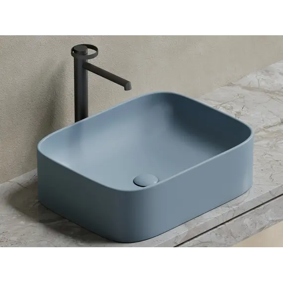 Умывальник чаша Ceramica Nova накладная прямоугольная (цвет Серо-Голубой Матовый) Element 505*380*150мм