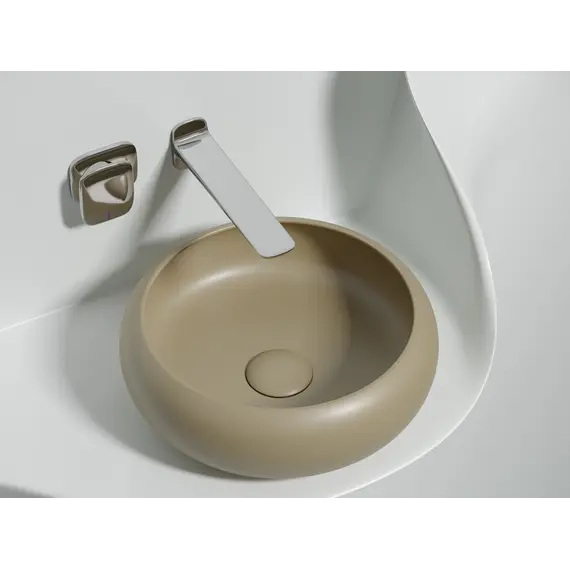 Умывальник чаша Ceramica Nova накладная круглая (цвет Капучино Матовый) Element 360*360*120мм
