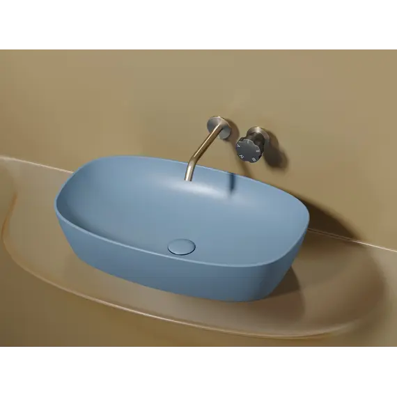 Умывальник чаша Ceramica Nova накладная овальная (цвет Голубой Матовый) Element 600*380*138мм
