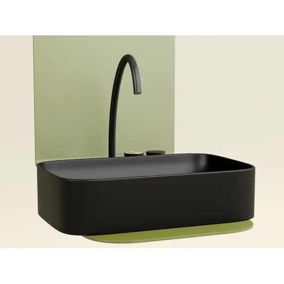 Умывальник чаша Ceramica Nova накладная прямоугольная (цвет Черный Матовый) Element 605*380*122мм