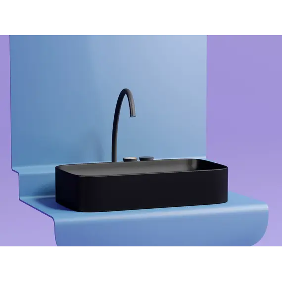 Умывальник чаша Ceramica Nova накладная (Черный Матовый) Element 705*380*150 мм