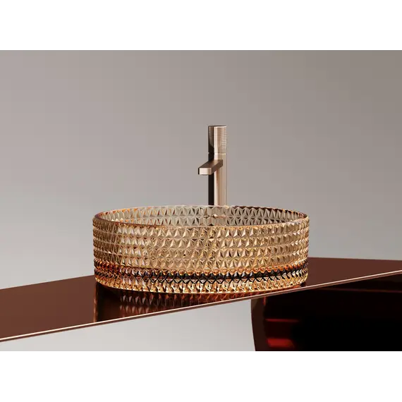 Умывальник чаша Ceramica Nova  накладная круглая (цвет бежевый) Cristal 360*360*112мм