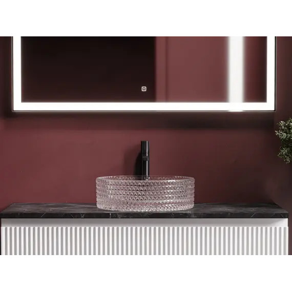 Умывальник чаша Ceramica Nova накладная круглая (цвет розовый) Cristal 360*360*112мм