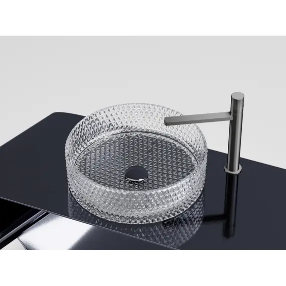 Умывальник чаша Ceramica Nova накладная круглая (прозрачная) Cristal 360*360*112мм