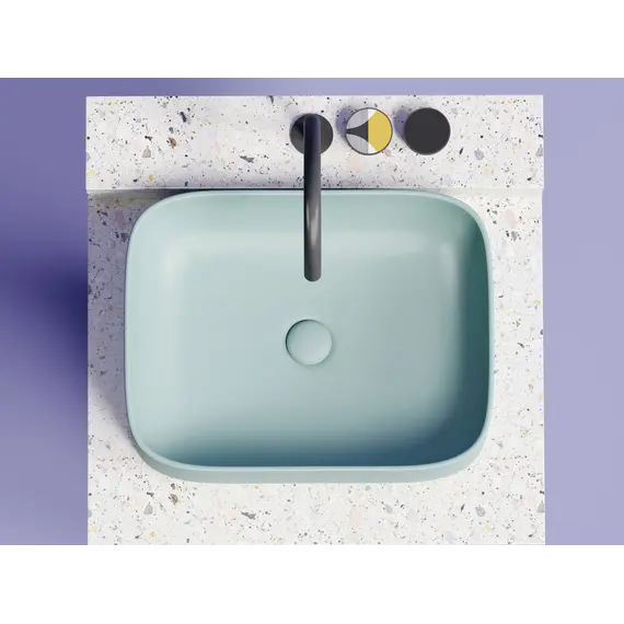Умывальник чаша Ceramica Nova накладная прямоугольная (цвет Зеленый Матовый) Element 505*380*150мм