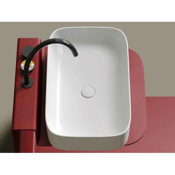 Умывальник чаша Ceramica Nova накладная прямоугольная (цвет Белый Матовый) Element 605*380*150мм