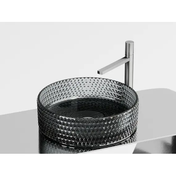 Умывальник чаша Ceramica Nova накладная круглая (цвет черный) Cristal 360*360*112мм