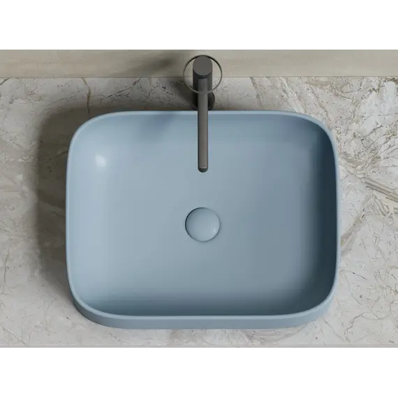 Умывальник чаша Ceramica Nova накладная прямоугольная (цвет Серо-Голубой Матовый) Element 505*380*150мм