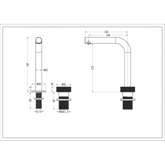 Смеситель автоматический для умывальника BOHEME TECH GOLD 158-G