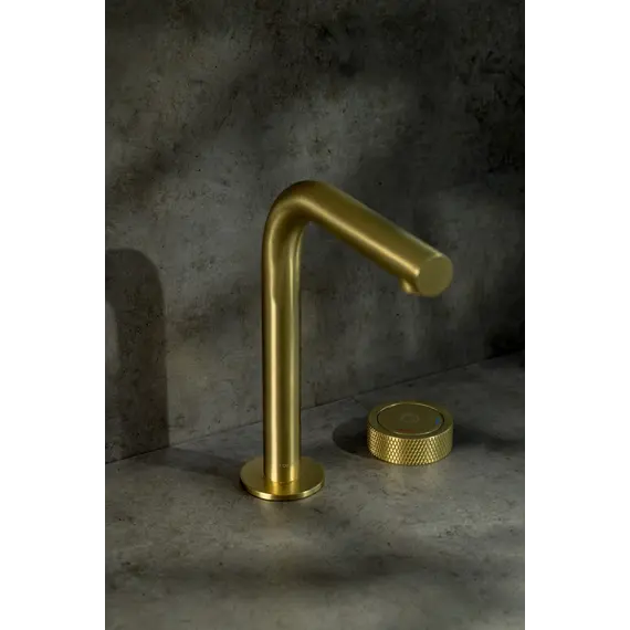 Смеситель автоматический для умывальника BOHEME TECH MATT GOLD 158-MG