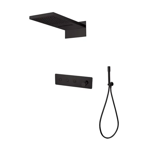 Душевая система скрытого монтажа со смесителем верхним и ручным душем BOHEME FUSION черный 130-B