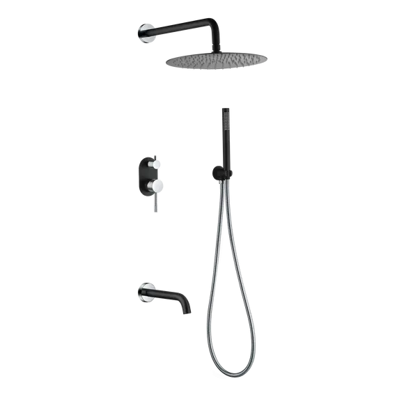 Душевая система со смесителем встраиваемая Boheme Uno 464-2-BCR Черный Хром