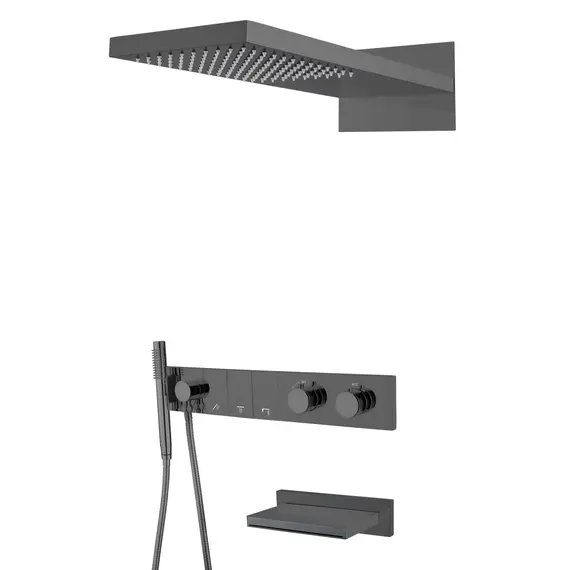 Встраиваемая  душевая система  Boheme ZODIAC 133-2-SGM антрацит